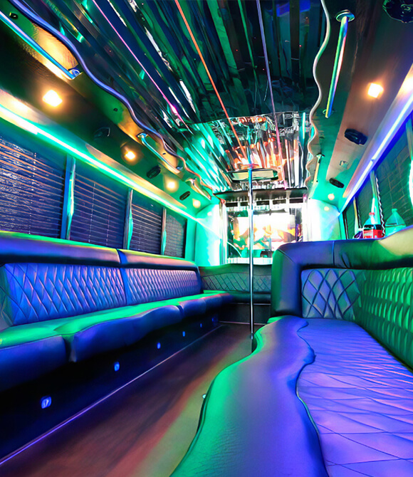 dance pole on limo bus