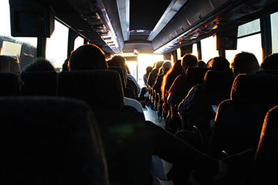 St. Petersburg, FL, charter bus with seat cd player